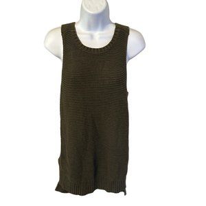 Lou & Gray green sleeveless sweater hi low hem size XS